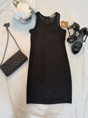 NEW RACHEL Rachel Roy Black Lace Sleeveless Sheath Dress